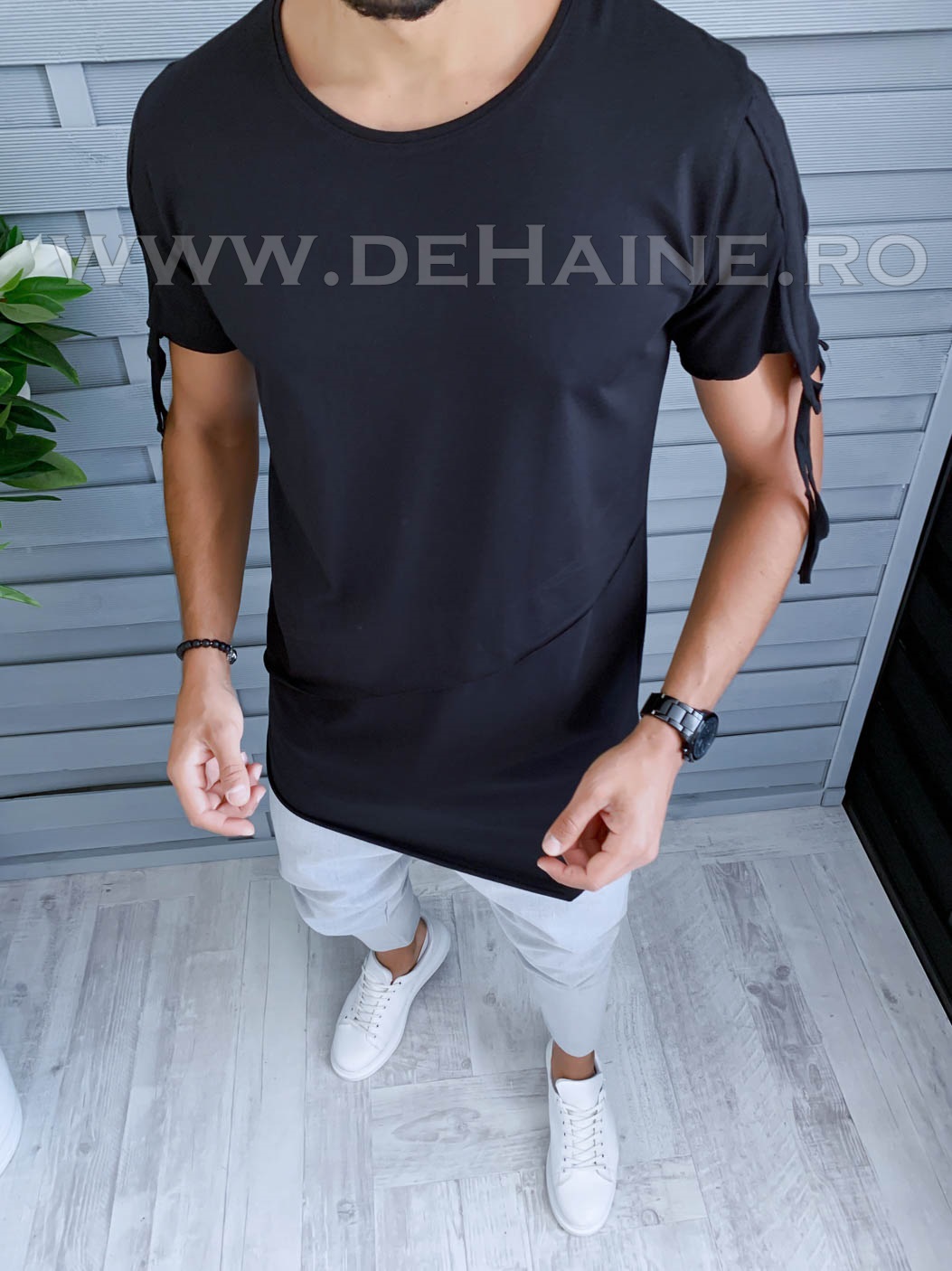 Tricou barbati negru slim fit vagabond b1952 p17-1